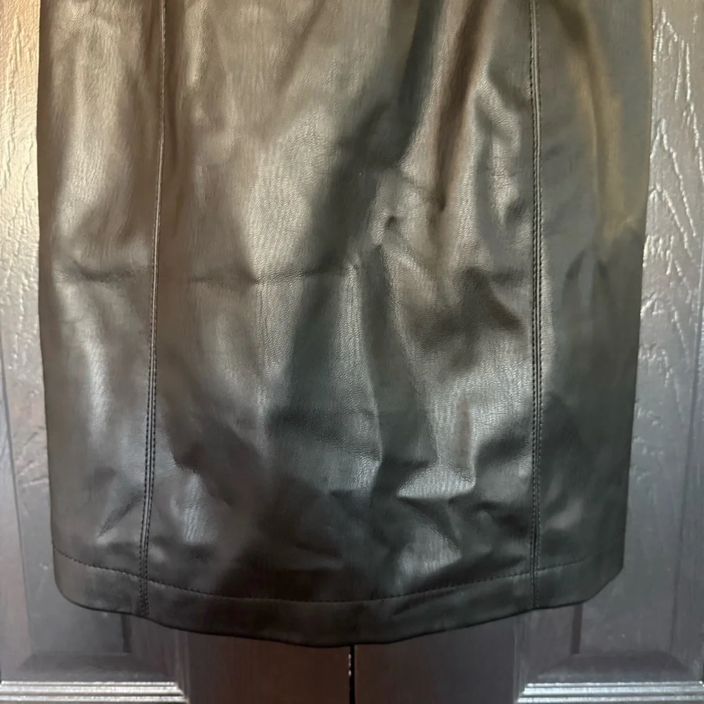 NWT Maeve Anthropologie Square-neck leather black dress S - Picture 8 of 15